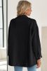 Black Corduroy Flap Pocket Button Up Shacket