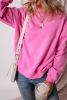 Bonbon Solid Color Drop Shoulder Terry Sweatshirt