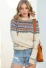 Multicolor Geometric Pattern Pullover Sweater