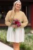 Apricot Color Block Patchwork Plus Size Mini Dress