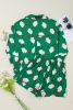 Green Christmas Santa Claus Satin Shirt and Shorts Pajama Set