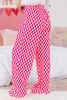 Pink Checkered Buttoned Shirt and High Waist Pants Set